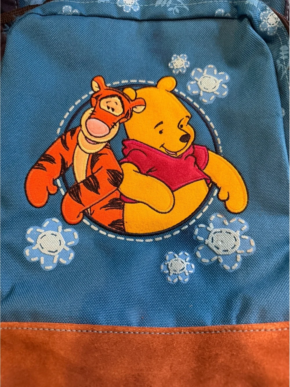 Vintage Disney Winnie the Pooh and Tigger Blue Backpack